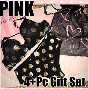 Victoria’s Secret PINK Black Smiley Face Bra 36B